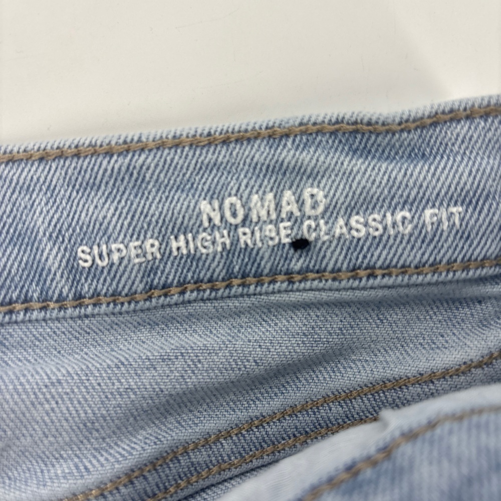 Womens Jean Shorts-NICOLE MILLER-blue stretch denim "Nomad Super High Rise"-12 - Picture 3 of 7